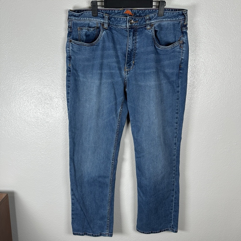 Tommy Bahama Jeans Mens 38x30 Blue Straight Medium Denim Cotton Indigo Palms